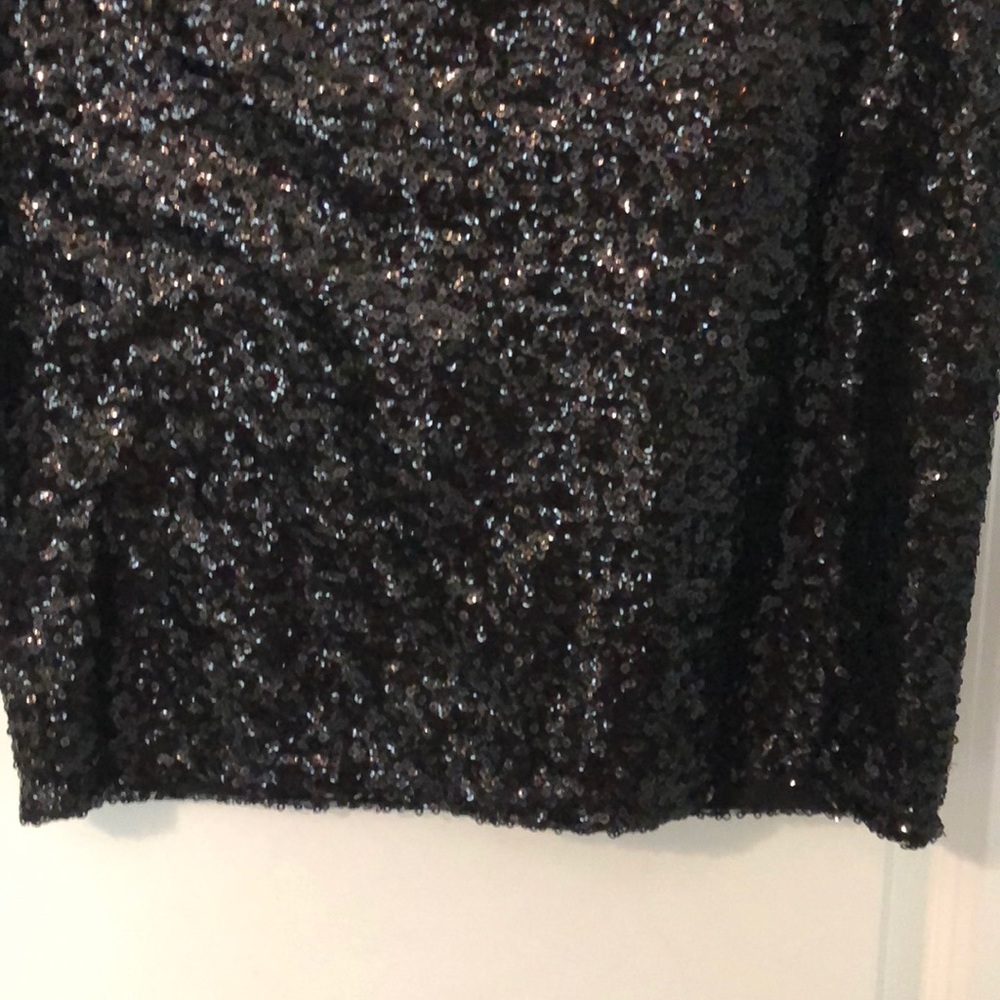 Black sequin mini skirt
